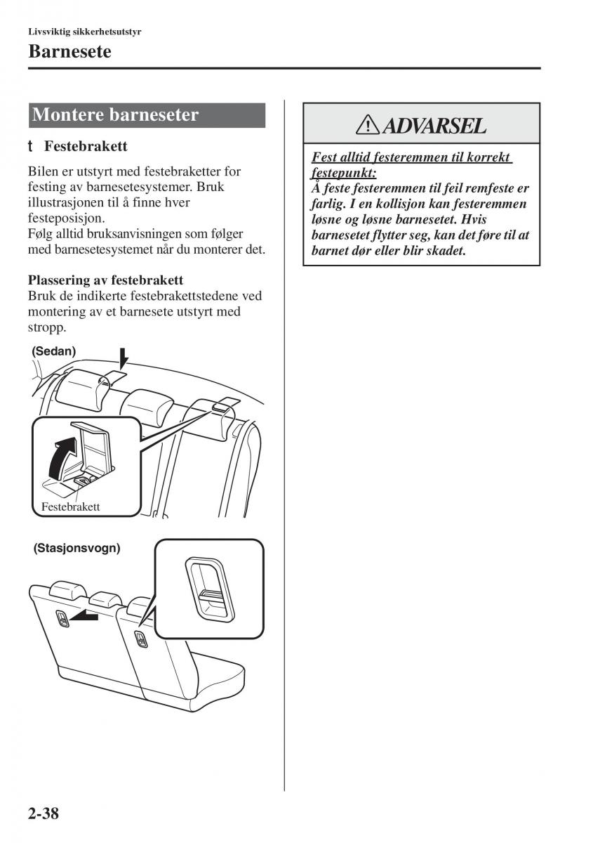 Mazda 6 III bruksanvisningen / page 62