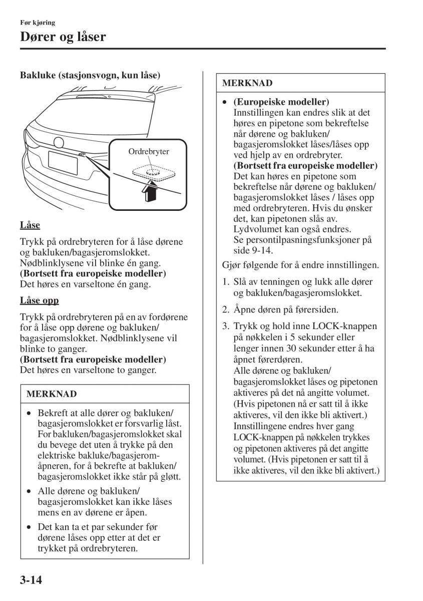 Mazda 6 III bruksanvisningen / page 94