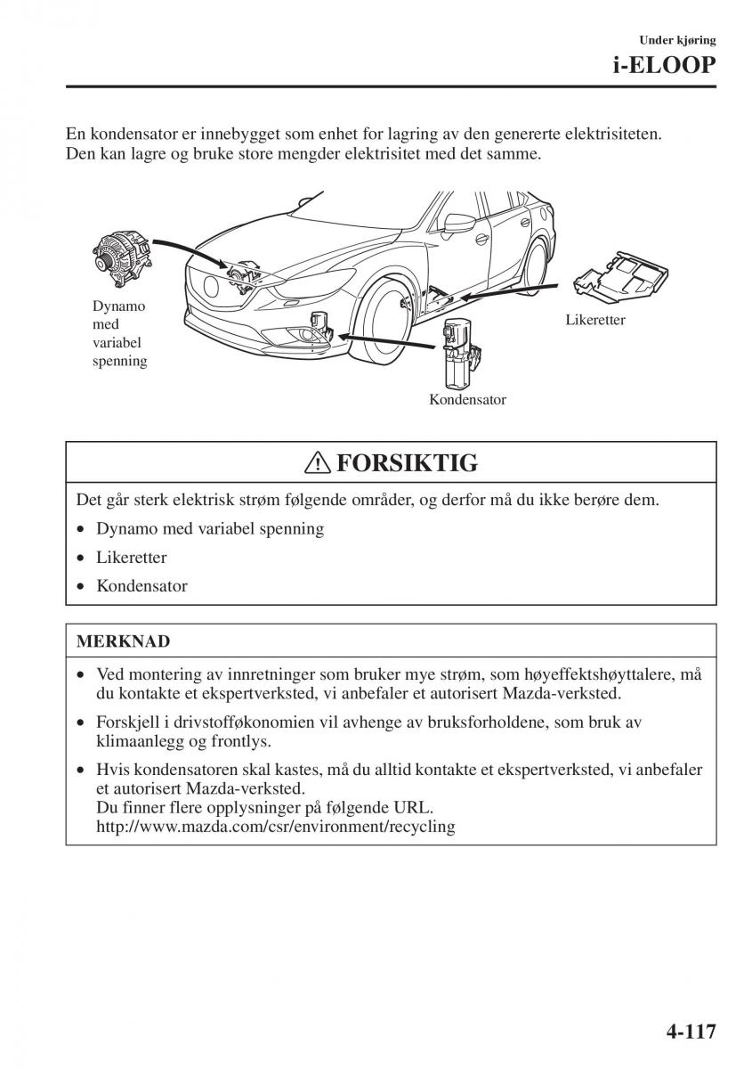 Mazda 6 III bruksanvisningen / page 275