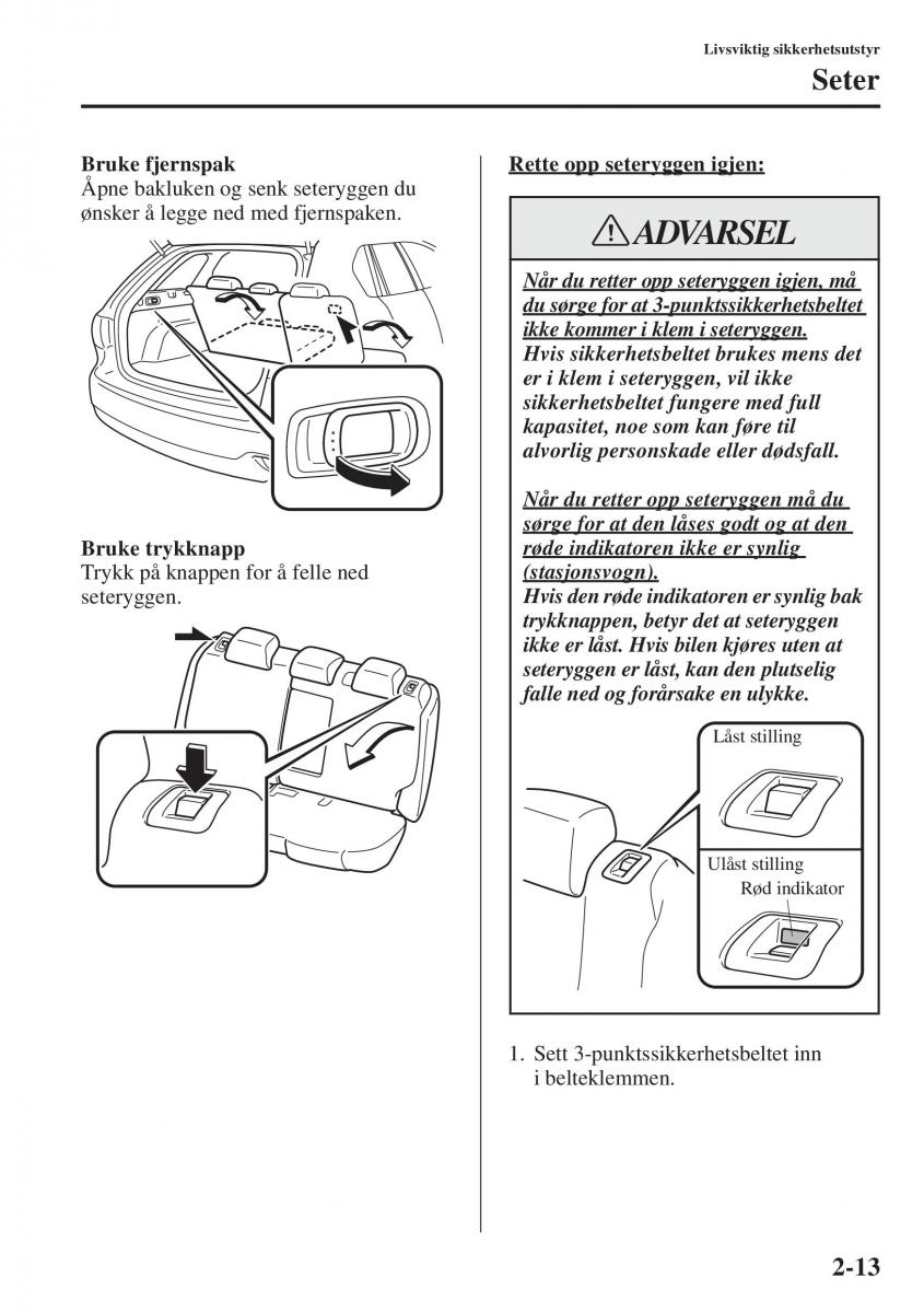 Mazda 6 III bruksanvisningen / page 37