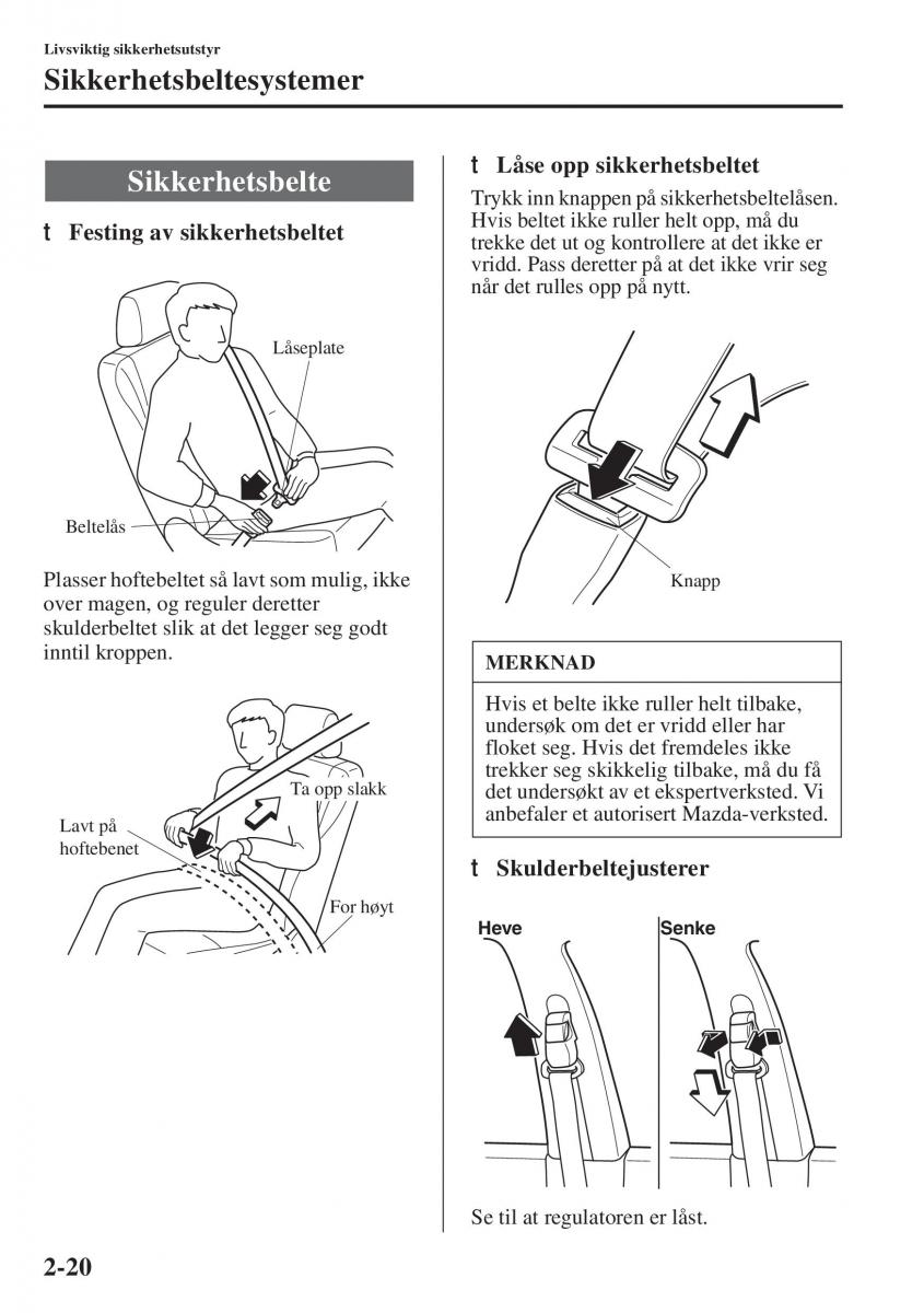 Mazda 6 III bruksanvisningen / page 44