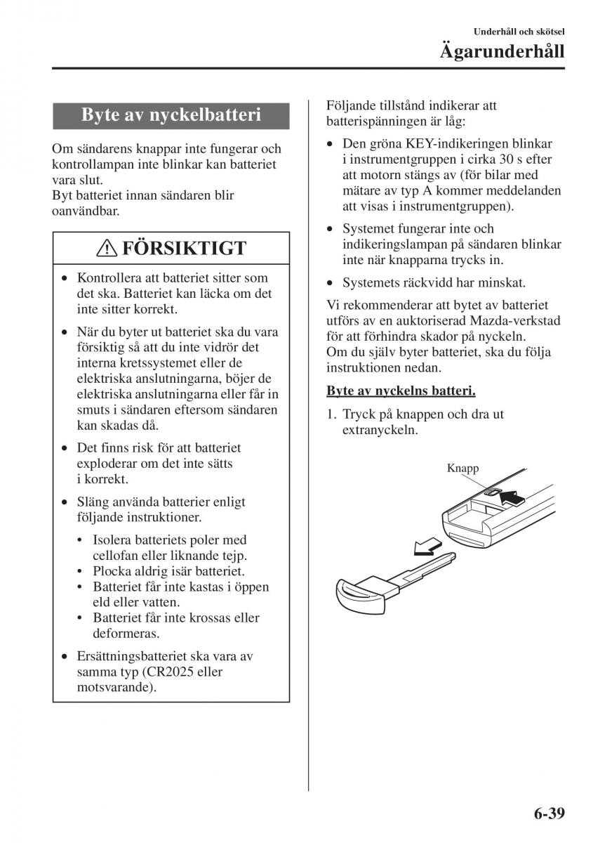 Mazda 6 III instruktionsbok / page 607