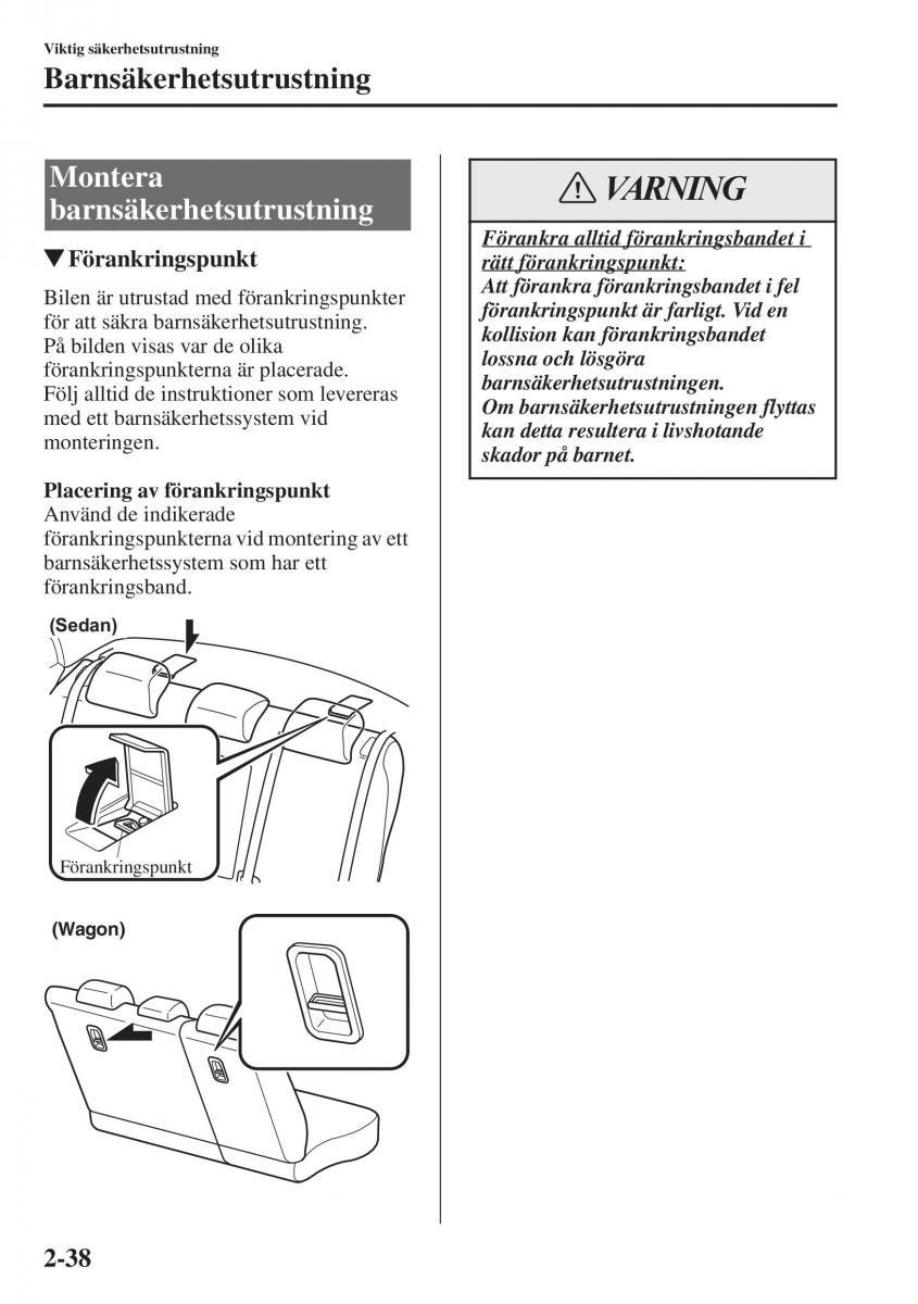 Mazda 6 III instruktionsbok / page 62