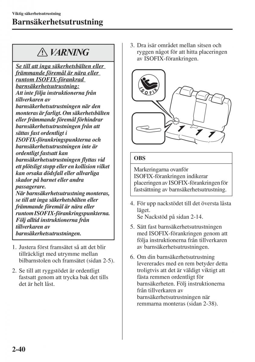 Mazda 6 III instruktionsbok / page 64