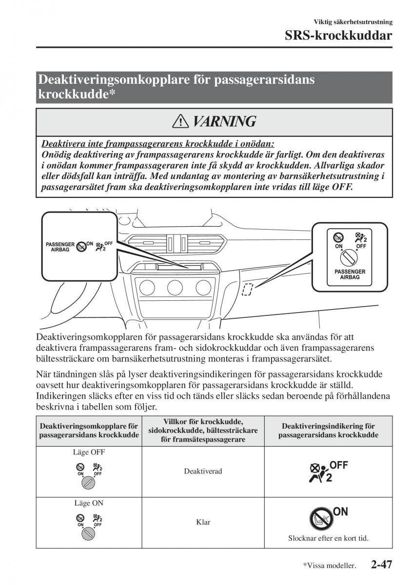 Mazda 6 III instruktionsbok / page 71