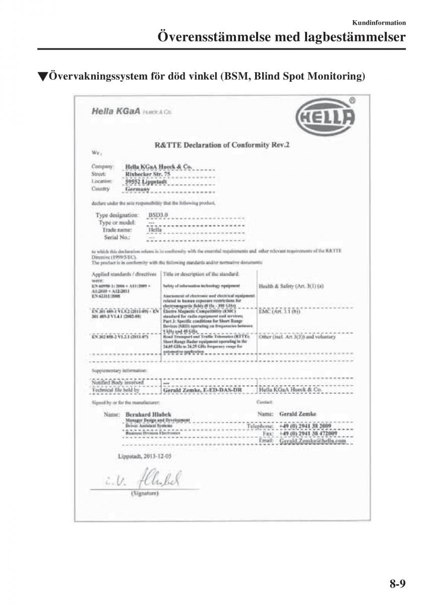 Mazda 6 III instruktionsbok / page 713