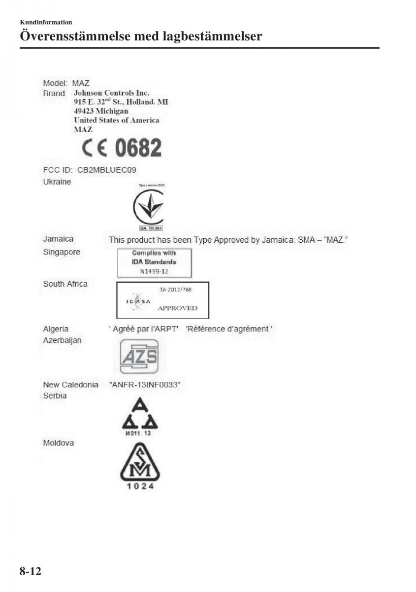 Mazda 6 III instruktionsbok / page 716