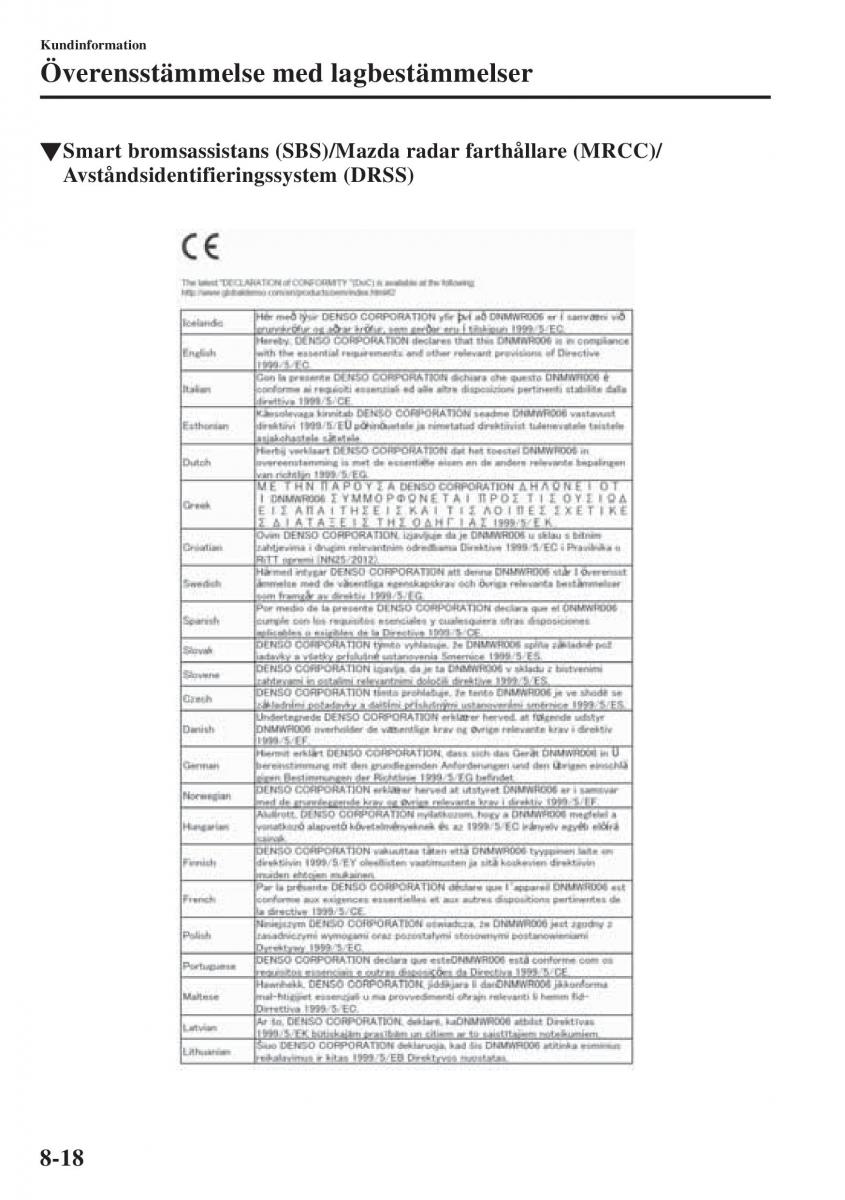 Mazda 6 III instruktionsbok / page 722