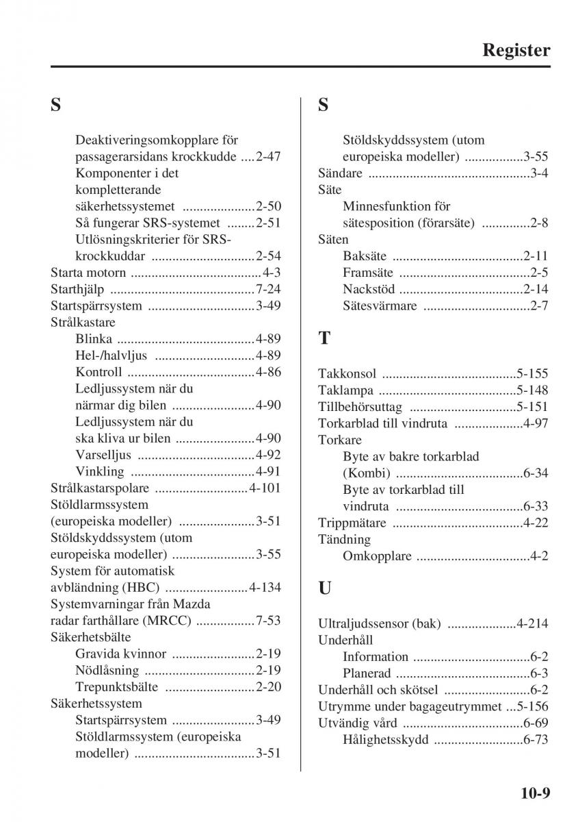 Mazda 6 III instruktionsbok / page 761