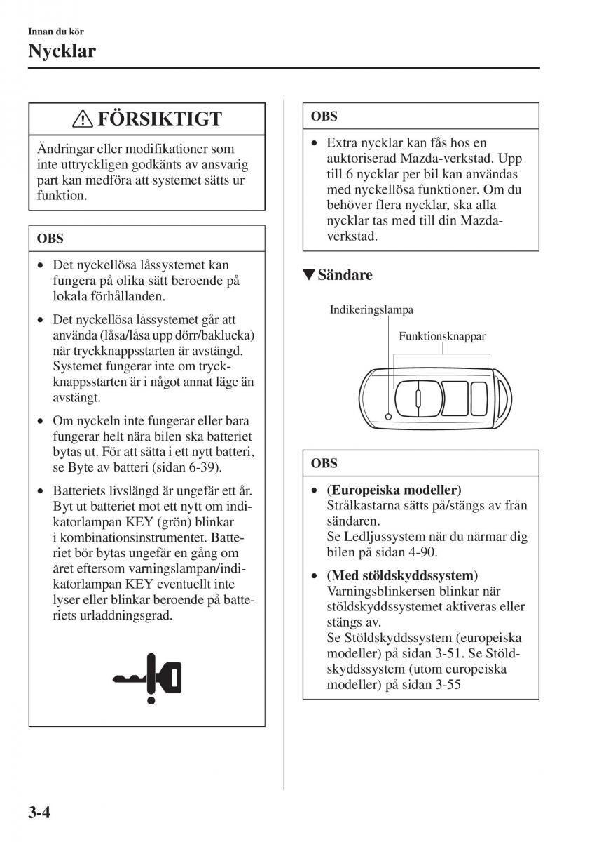 Mazda 6 III instruktionsbok / page 84