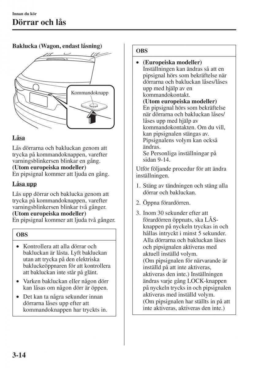 Mazda 6 III instruktionsbok / page 94