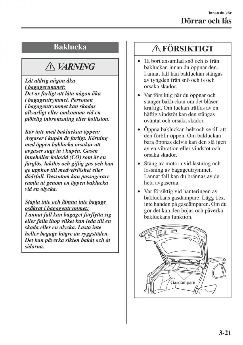 Mazda 6 III instruktionsbok / page 101