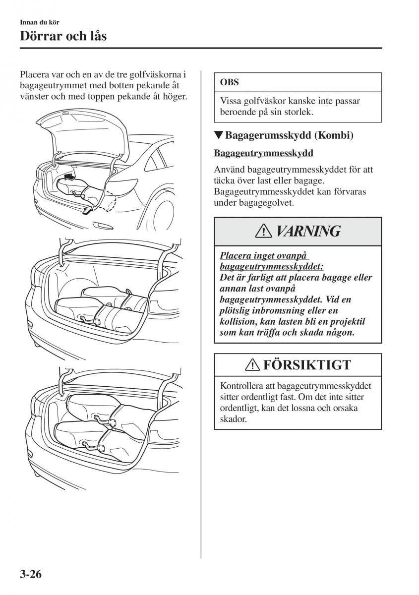 Mazda 6 III instruktionsbok / page 106