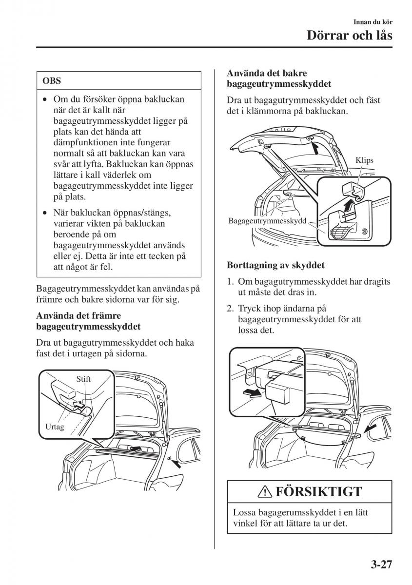 Mazda 6 III instruktionsbok / page 107