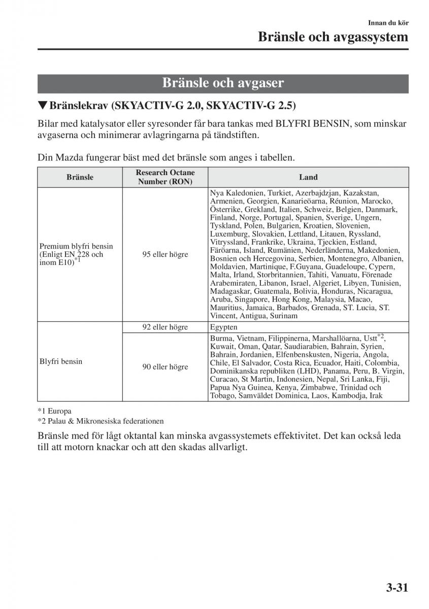 Mazda 6 III instruktionsbok / page 111