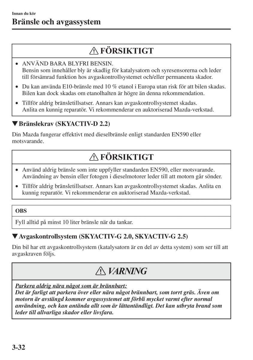 Mazda 6 III instruktionsbok / page 112