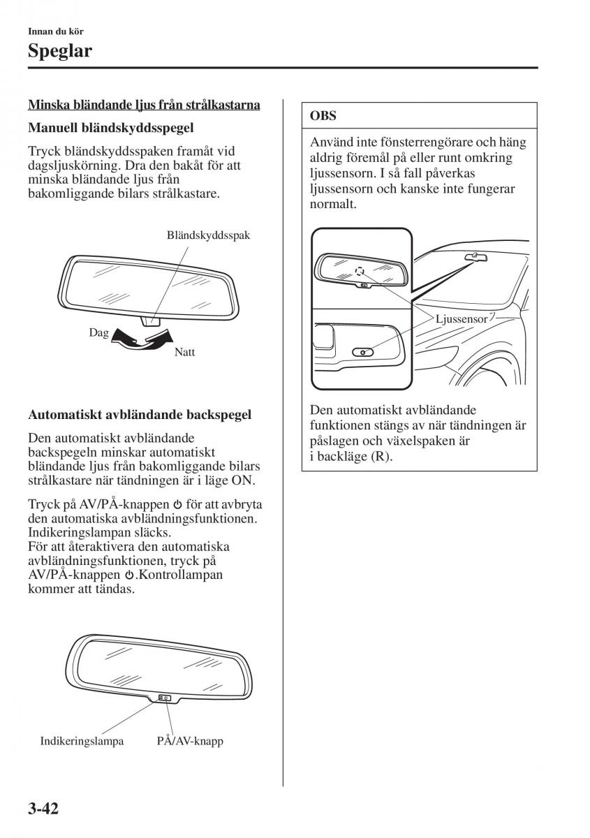 Mazda 6 III instruktionsbok / page 122