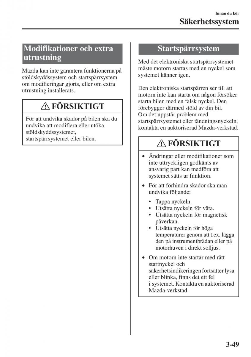 Mazda 6 III instruktionsbok / page 129