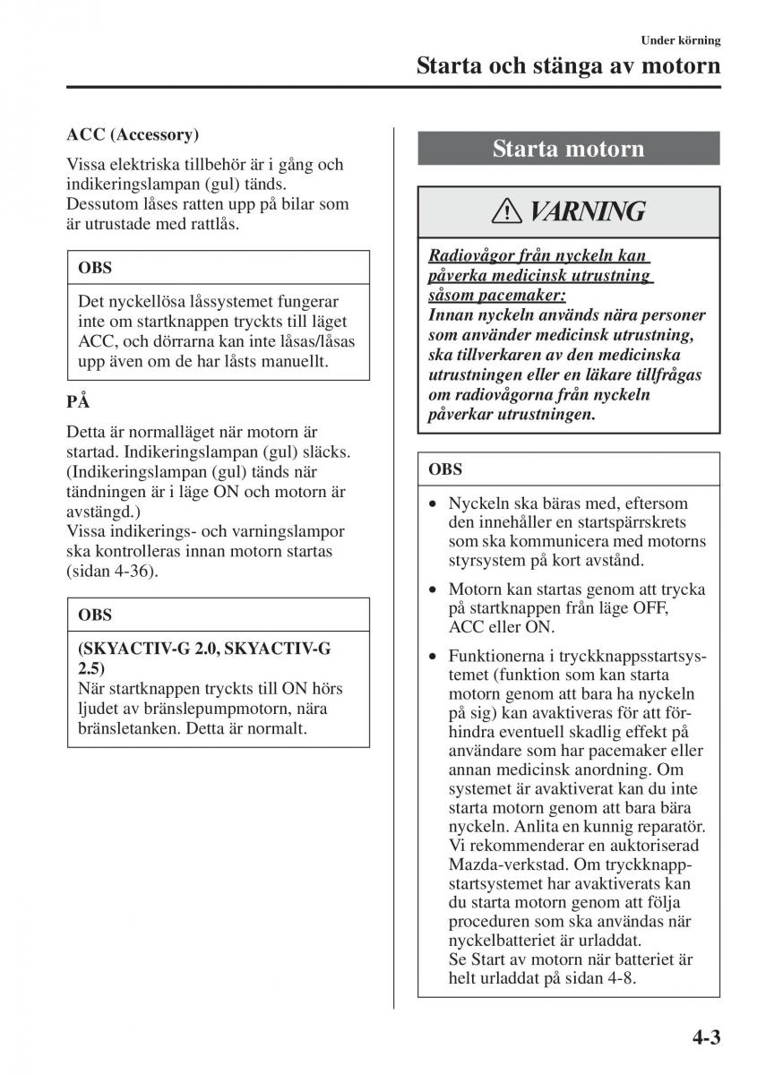 Mazda 6 III instruktionsbok / page 161