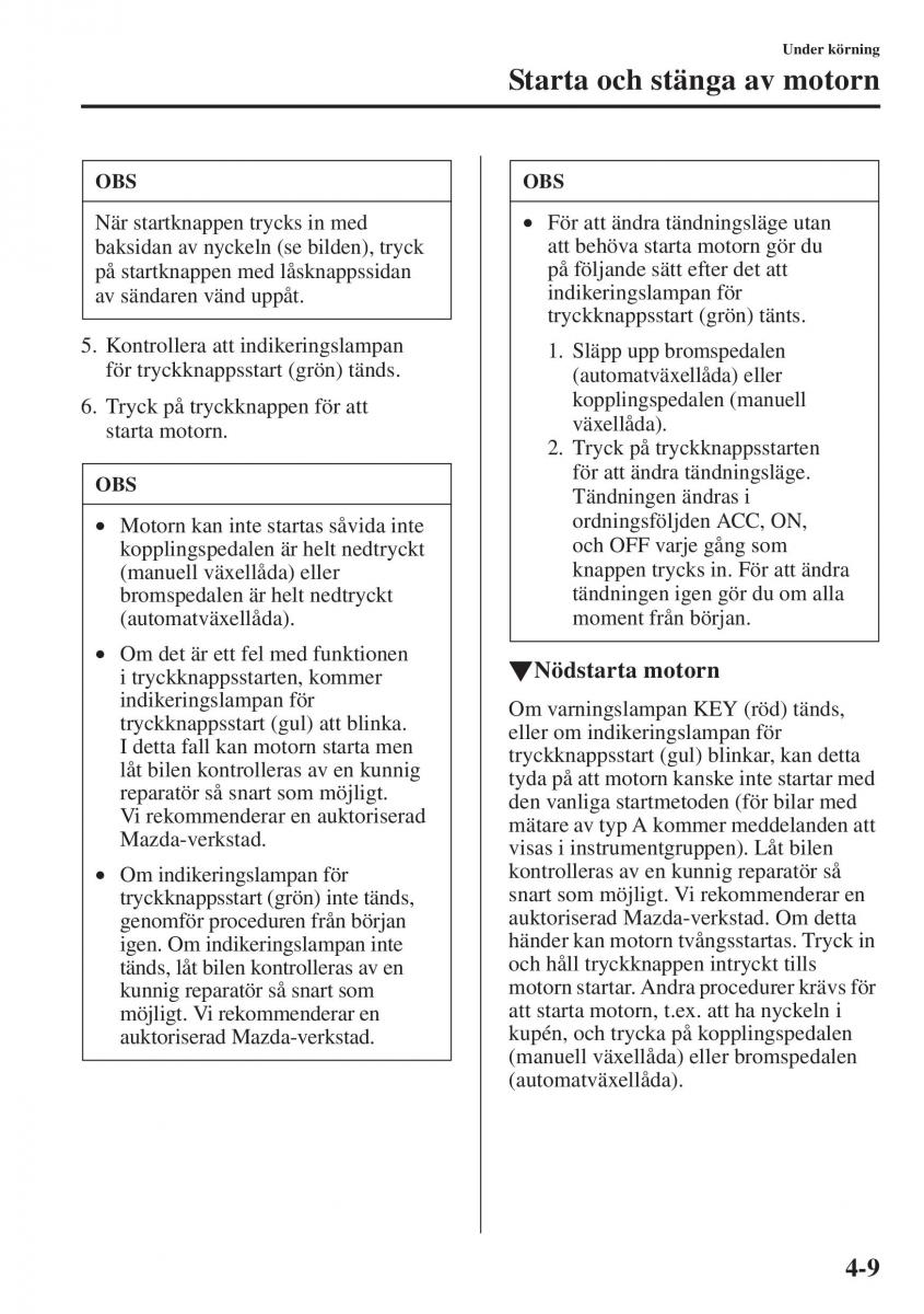 Mazda 6 III instruktionsbok / page 167