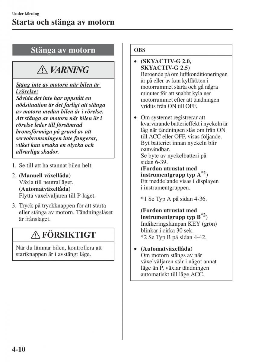 Mazda 6 III instruktionsbok / page 168