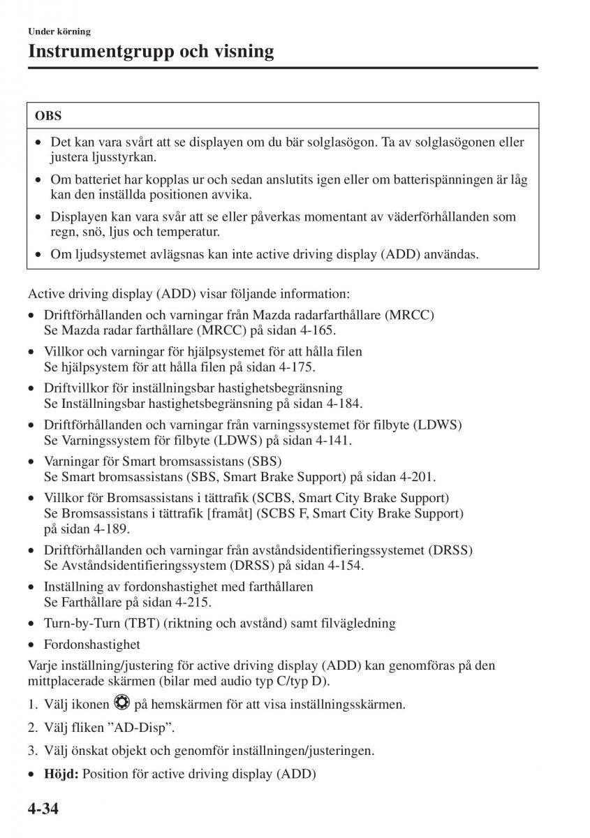 Mazda 6 III instruktionsbok / page 192