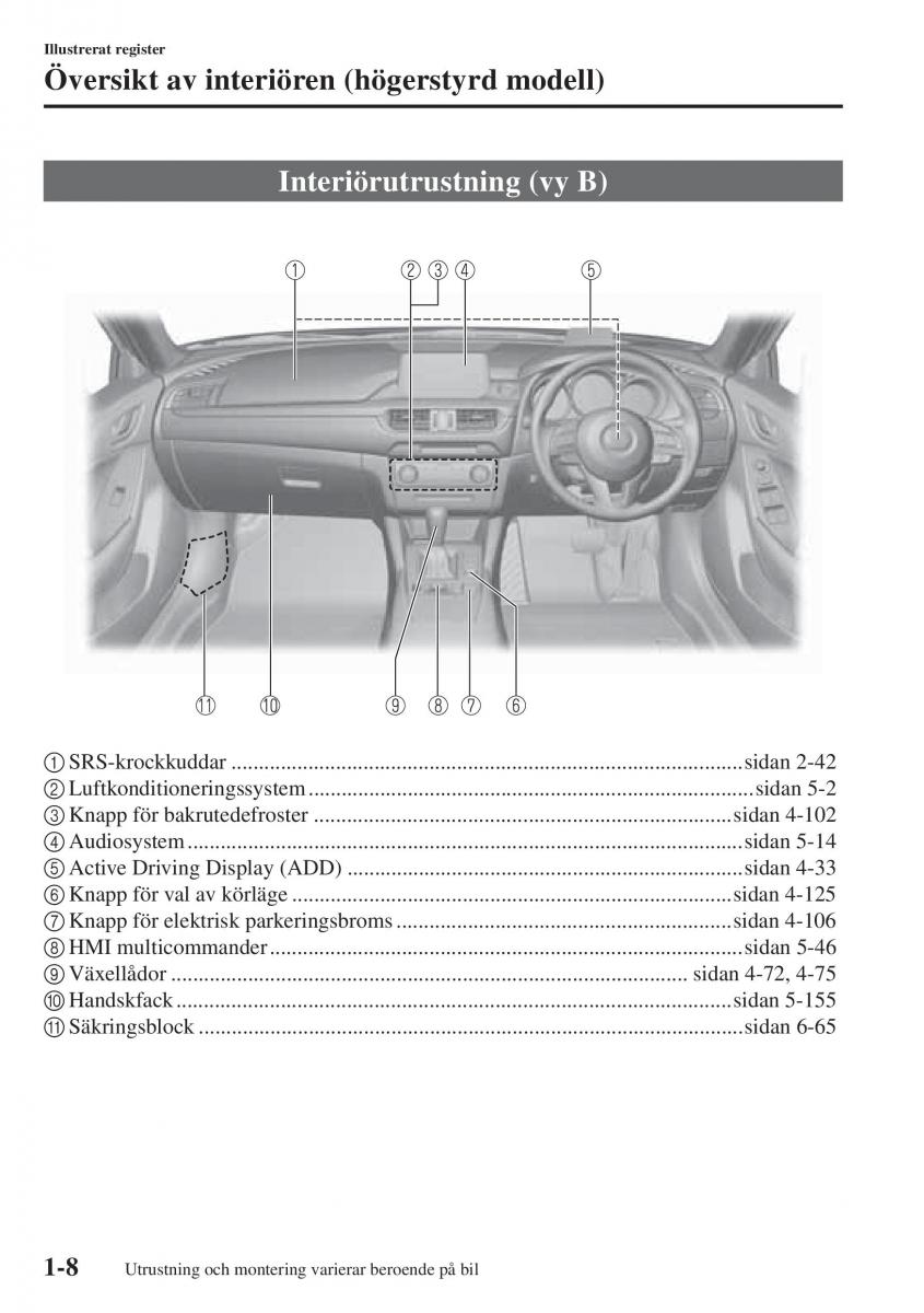 Mazda 6 III instruktionsbok / page 20