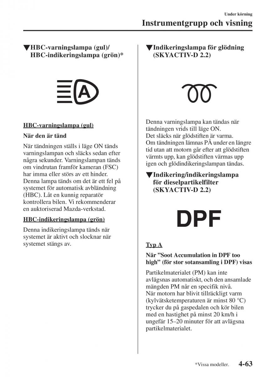 Mazda 6 III instruktionsbok / page 221