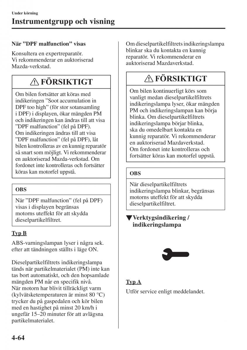 Mazda 6 III instruktionsbok / page 222