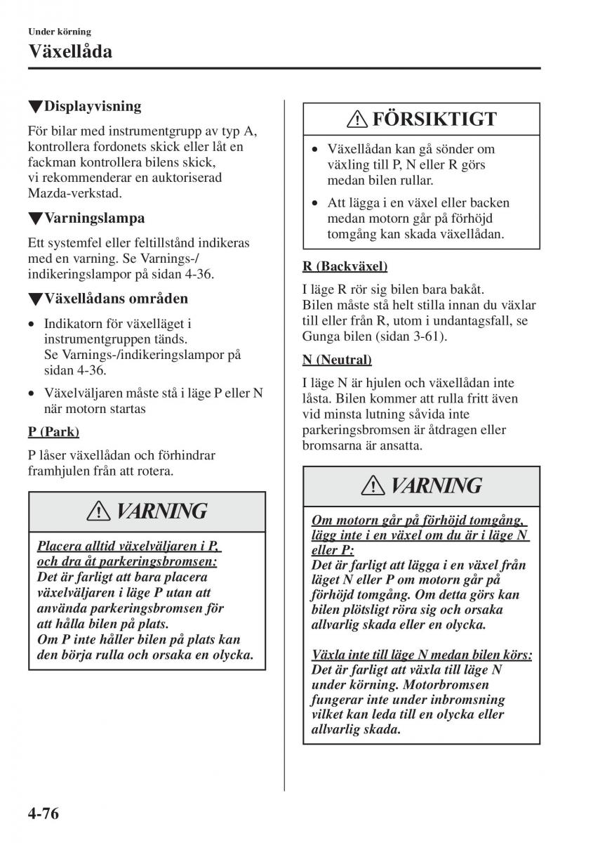 Mazda 6 III instruktionsbok / page 234