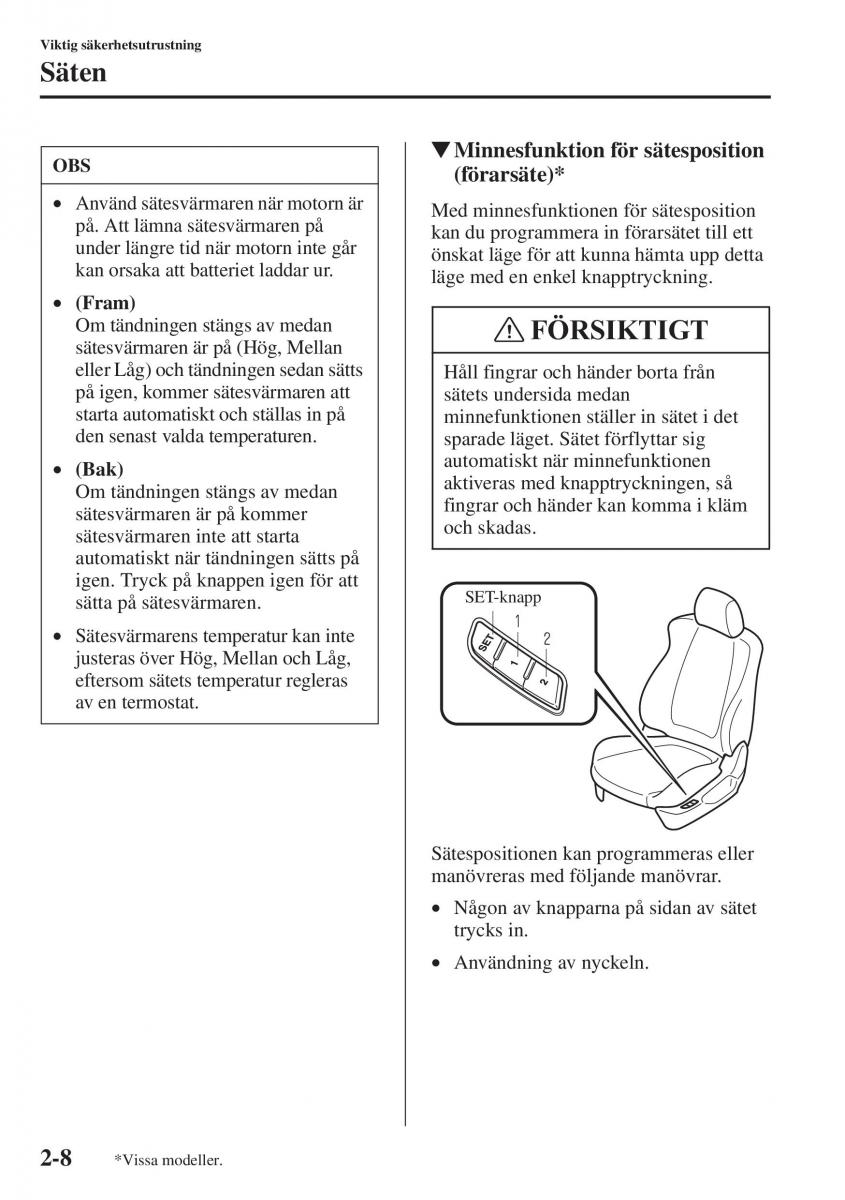 Mazda 6 III instruktionsbok / page 32