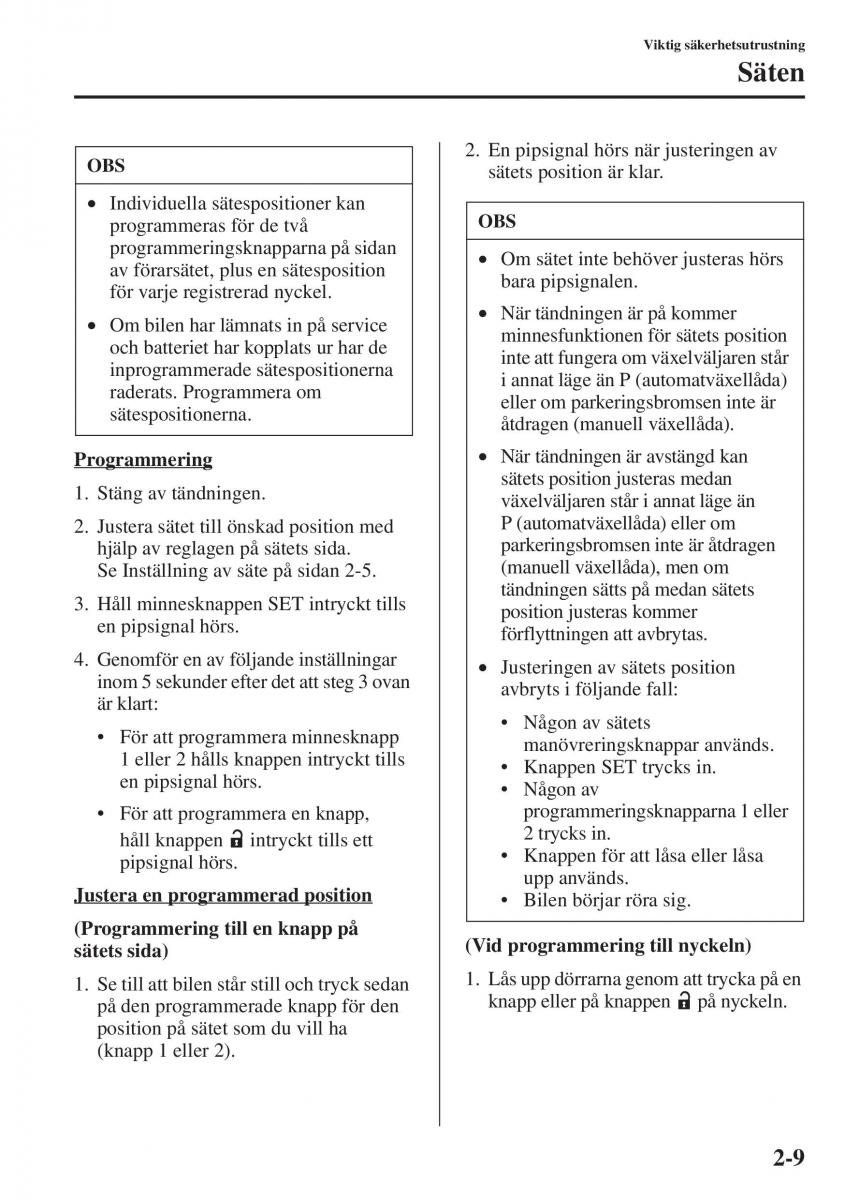 Mazda 6 III instruktionsbok / page 33