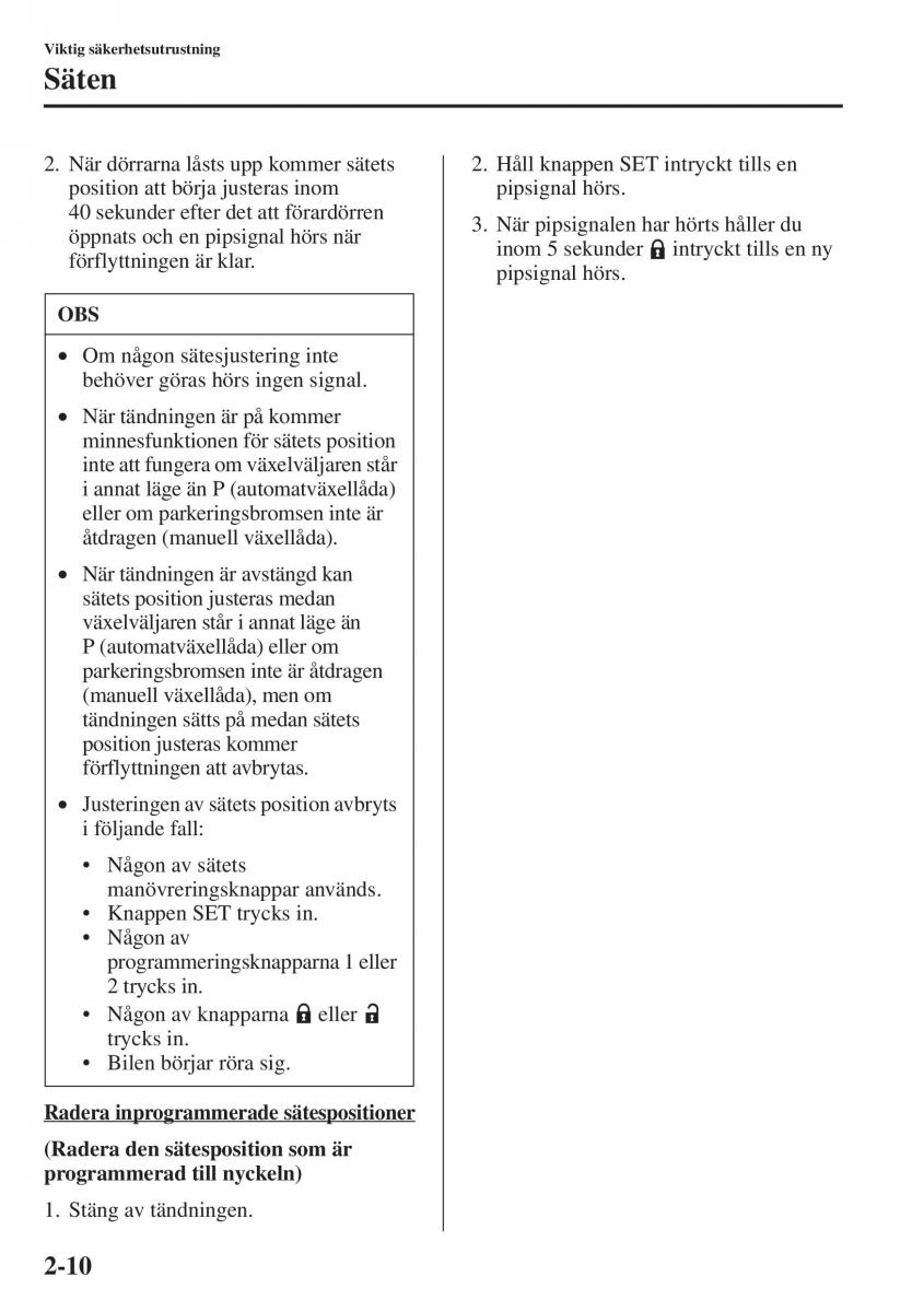 Mazda 6 III instruktionsbok / page 34