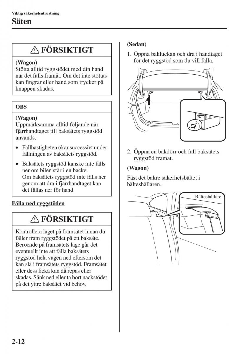 Mazda 6 III instruktionsbok / page 36