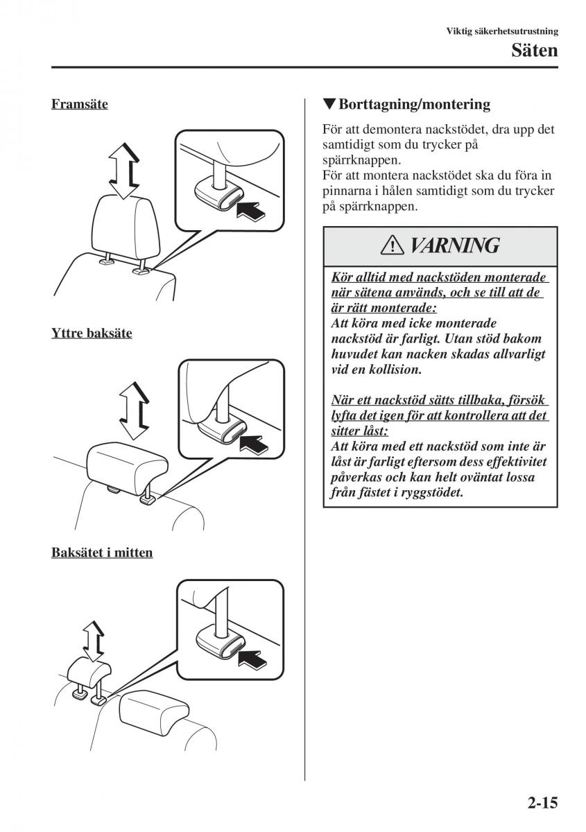 Mazda 6 III instruktionsbok / page 39