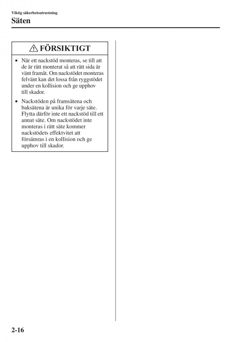 Mazda 6 III instruktionsbok / page 40