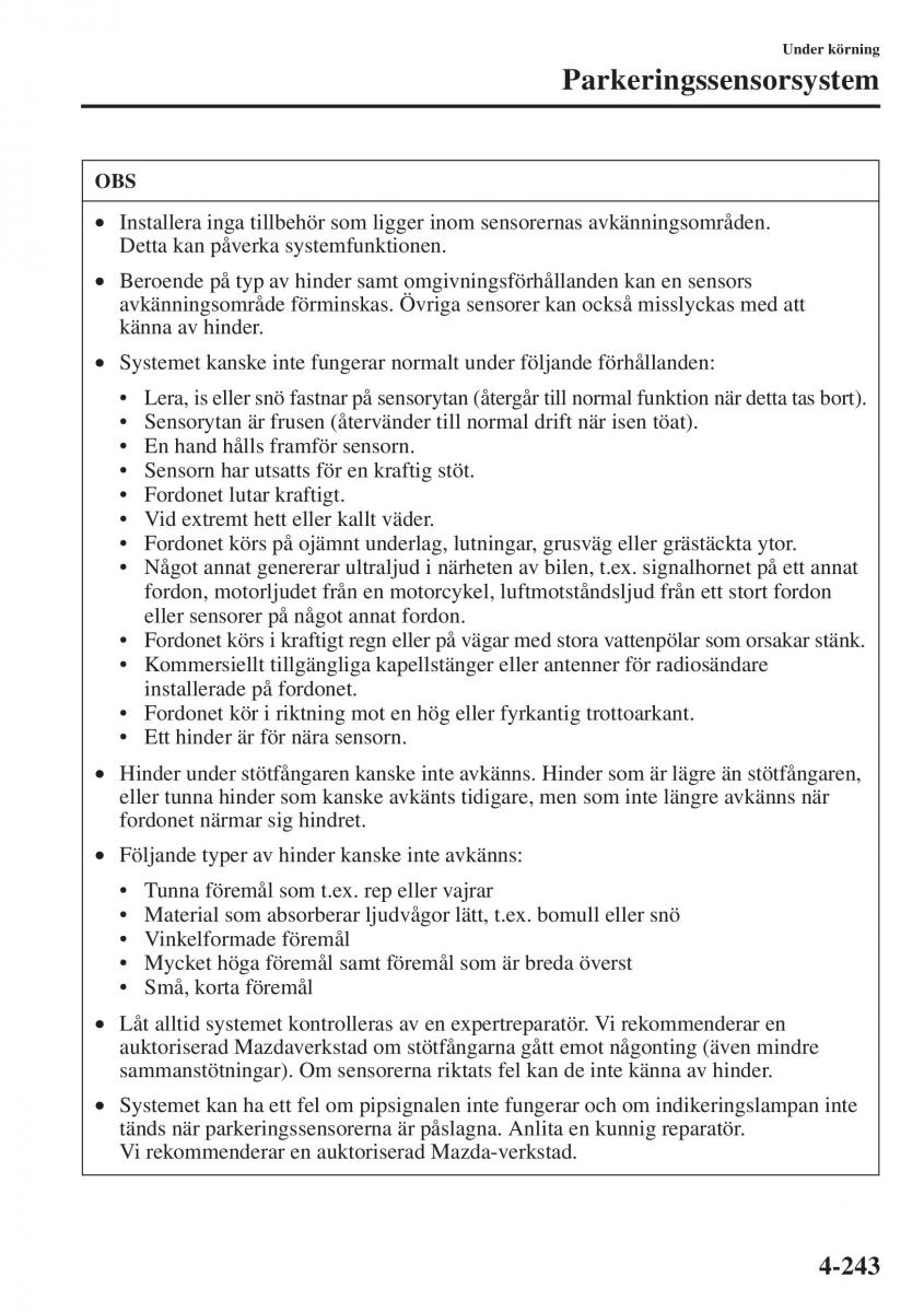 Mazda 6 III instruktionsbok / page 401