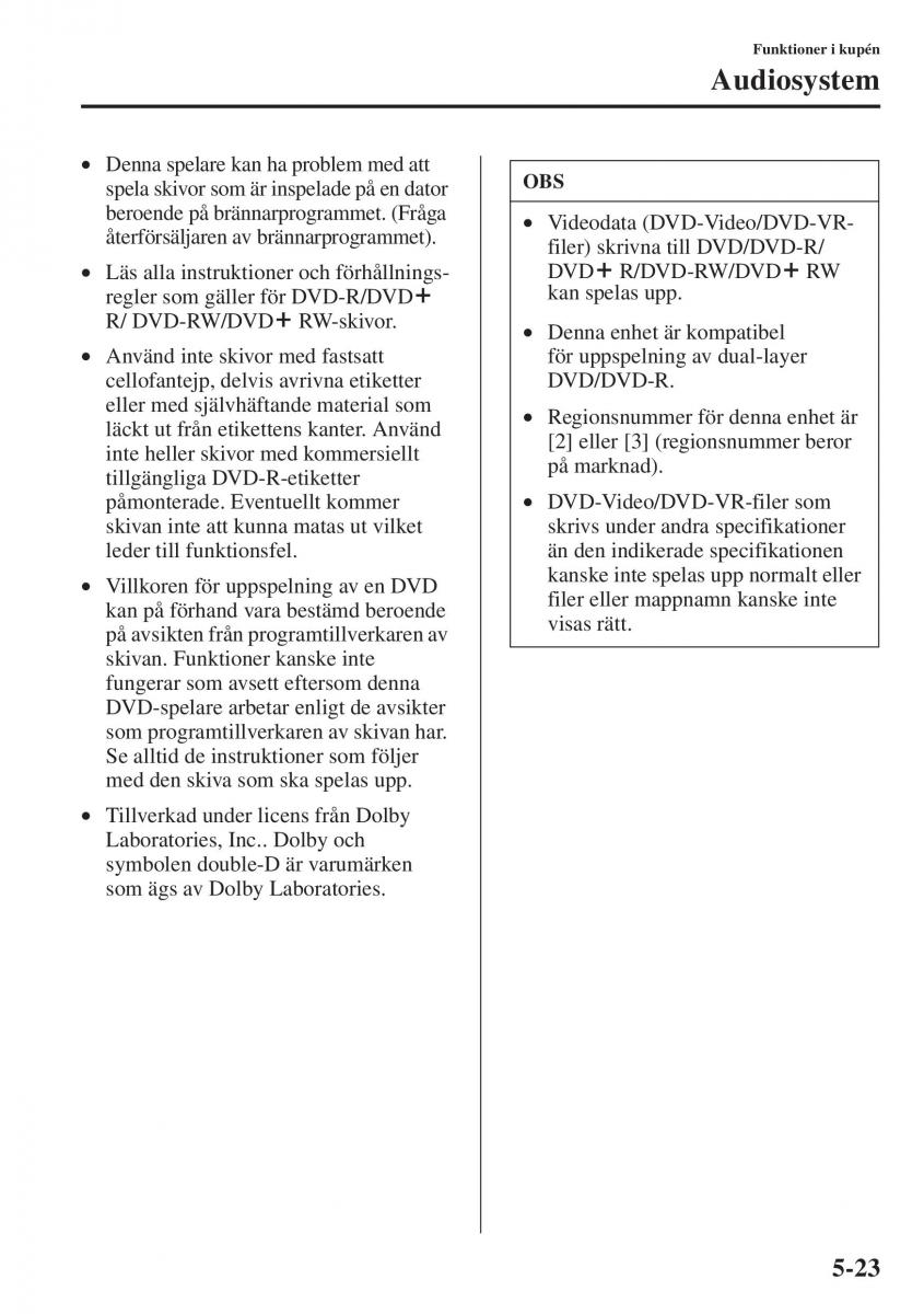 Mazda 6 III instruktionsbok / page 431