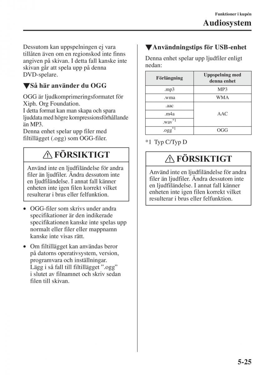 Mazda 6 III instruktionsbok / page 433