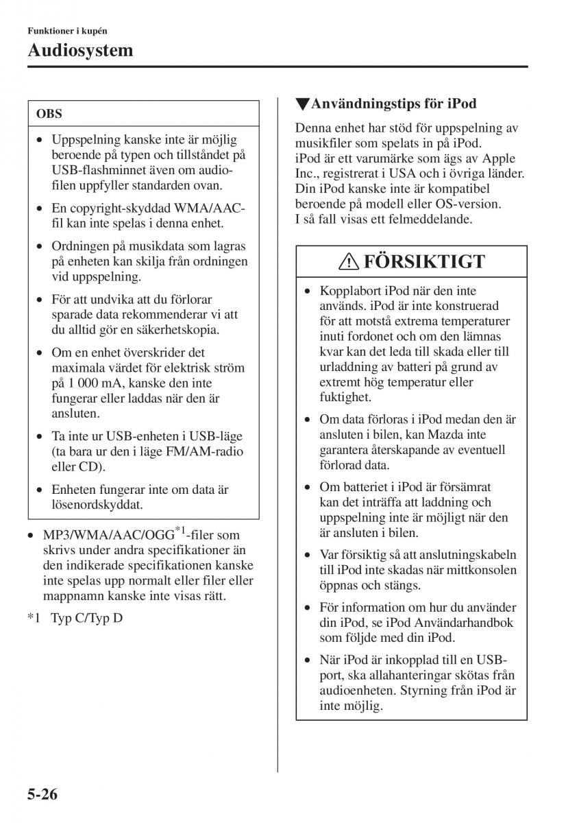 Mazda 6 III instruktionsbok / page 434