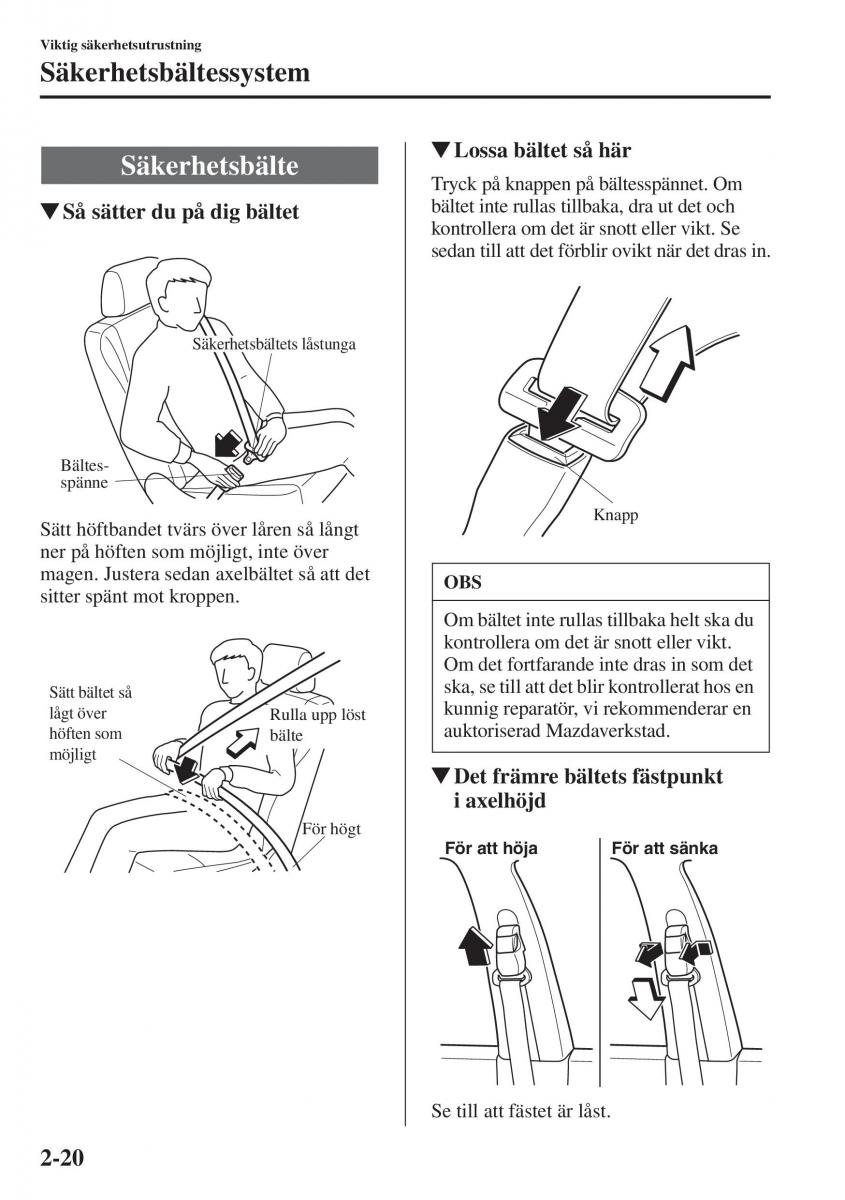 Mazda 6 III instruktionsbok / page 44