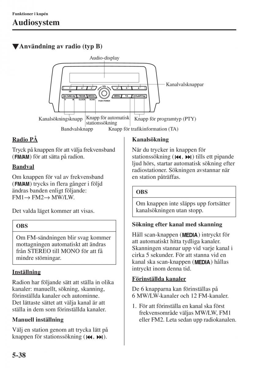 Mazda 6 III instruktionsbok / page 446