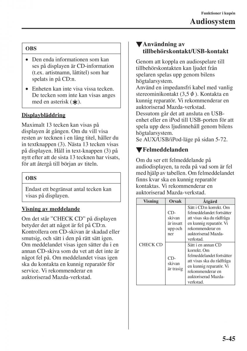 Mazda 6 III instruktionsbok / page 453