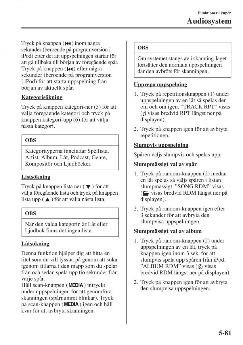 Mazda 6 III instruktionsbok / page 489