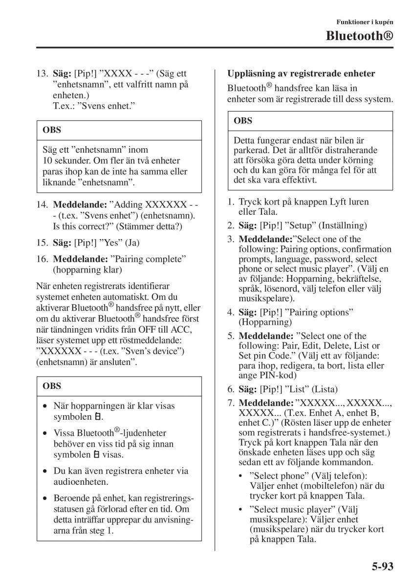 Mazda 6 III instruktionsbok / page 501