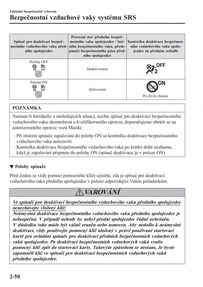 Mazda CX 3 navod k obsludze / page 70