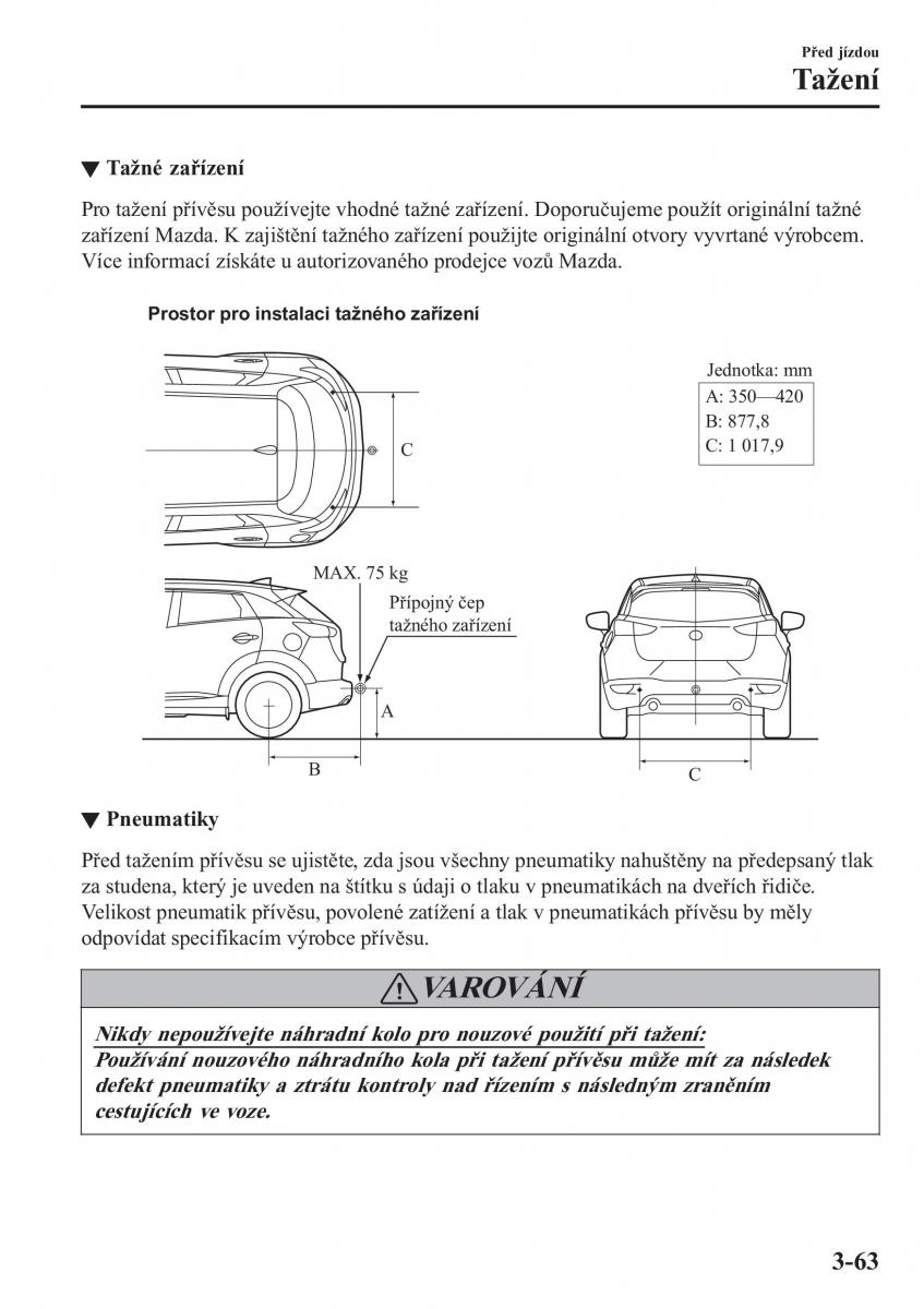 Mazda CX 3 navod k obsludze / page 143