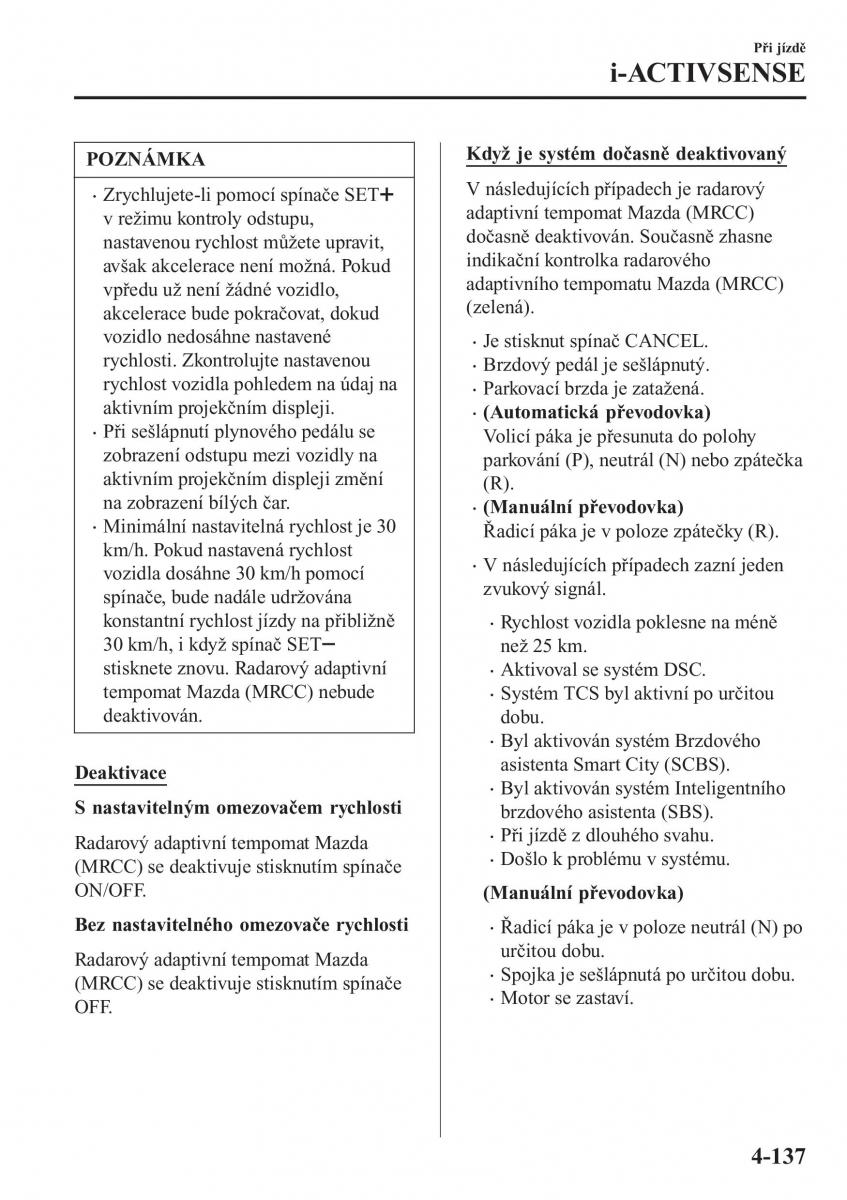 Mazda CX 3 navod k obsludze / page 283