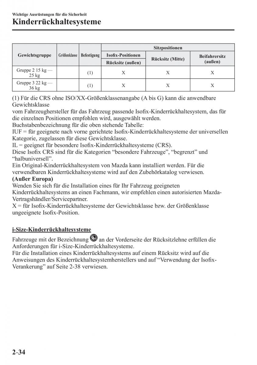 Mazda CX 3 Handbuch / page 55