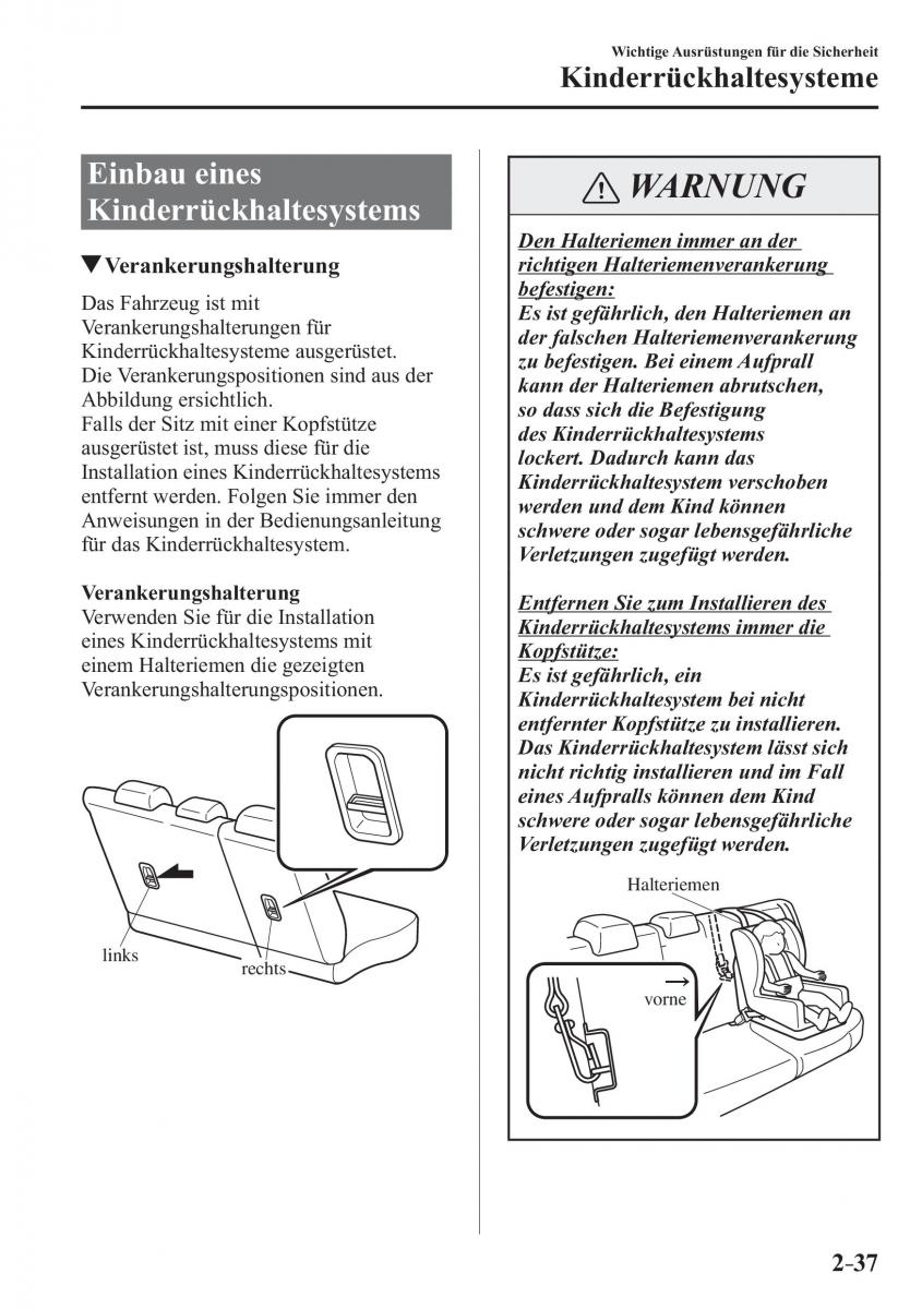 Mazda CX 3 Handbuch / page 58